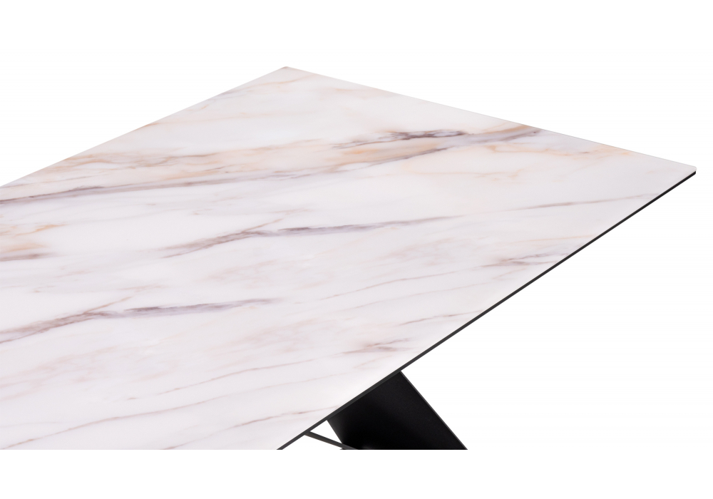 Стол стеклянный Woodville Ноттингем 180х90х74 оптивайт, черный