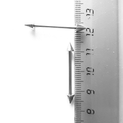 Серьги для пирсинга языка. Штанга 22 мм, конусы 5 мм, толщина 1,6 мм. Медицинская сталь. 1 шт