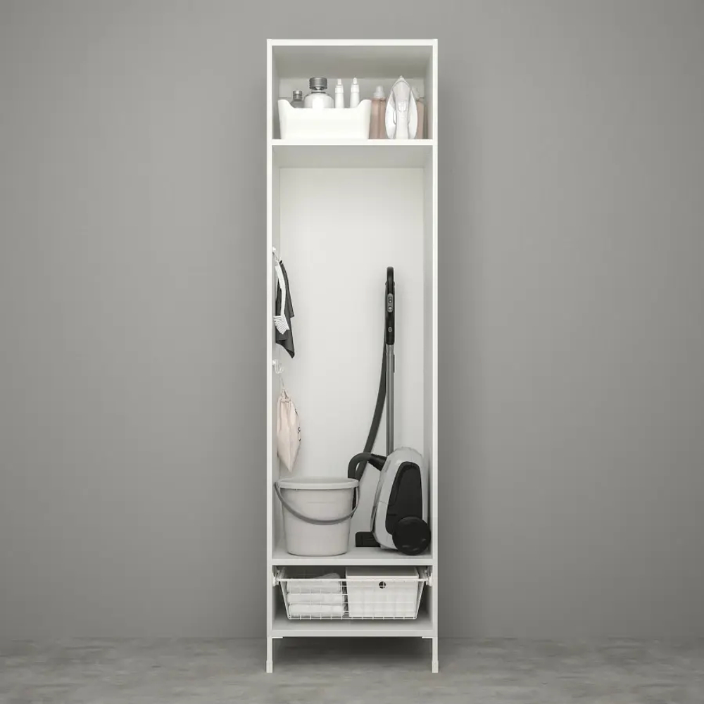 Высокая тумба для ванной - ENHET  IKEA/ЭНХЕТ ИКЕА, 60x62x210 см, белый/бежевый