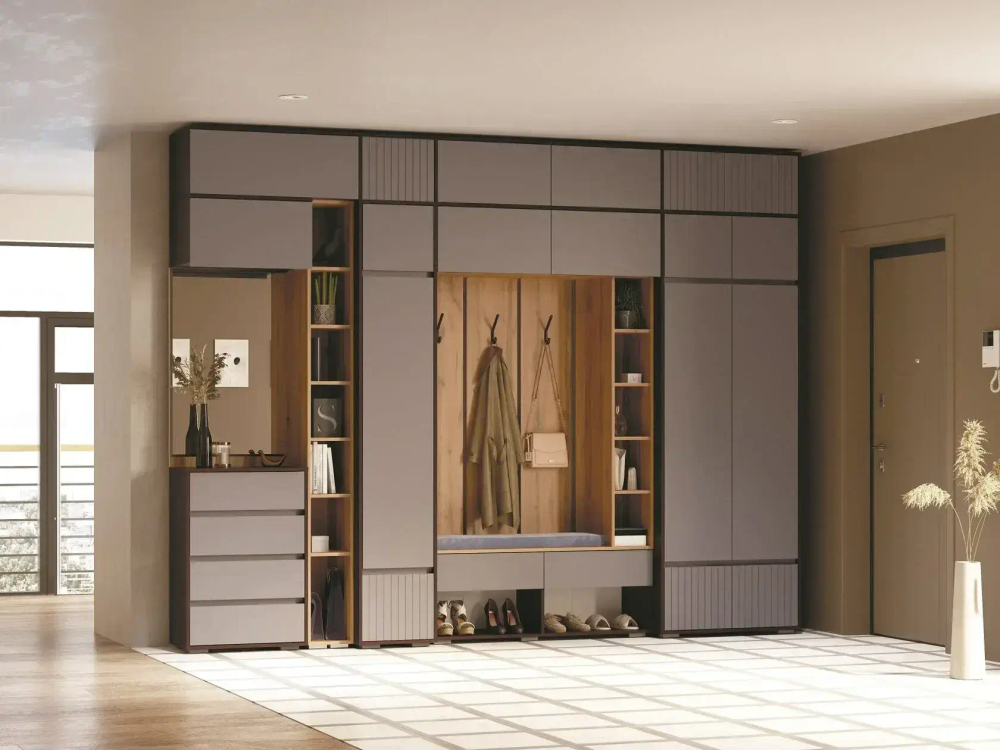 Шкаф Woodville Роут двухстворчатый венге, графит софт