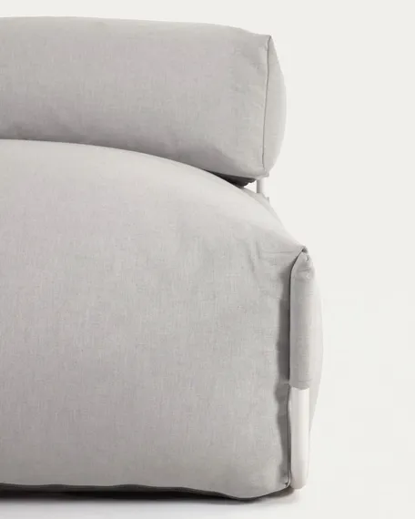 Пуф-шезлонг уличный Square для модульного дивана 165x110 светло-серый