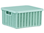 Коробка 1,5л Вязание с крышкой, фисташковый