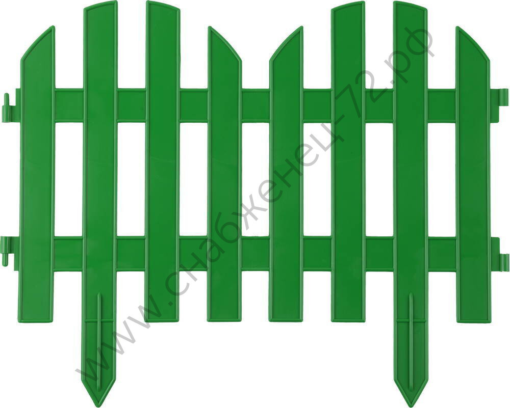 GRINDA Палисадник, 28 х 300 см, зеленый, 7 секций, декоративный забор (422205-G)