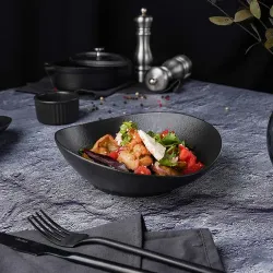 Салатник 600 мл 20*18,5 см h5,7 см Wave Up Smooth Black Raw Stellar P.L. Proff Cuisine [1]