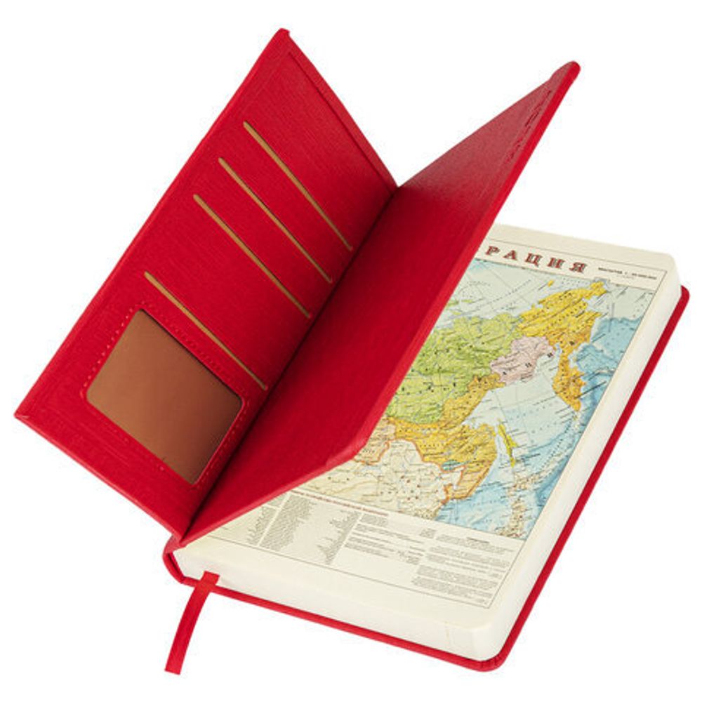 Ежедневник датированный 2023 А5 138x213 мм BRAUBERG "Flap", красный, 114150