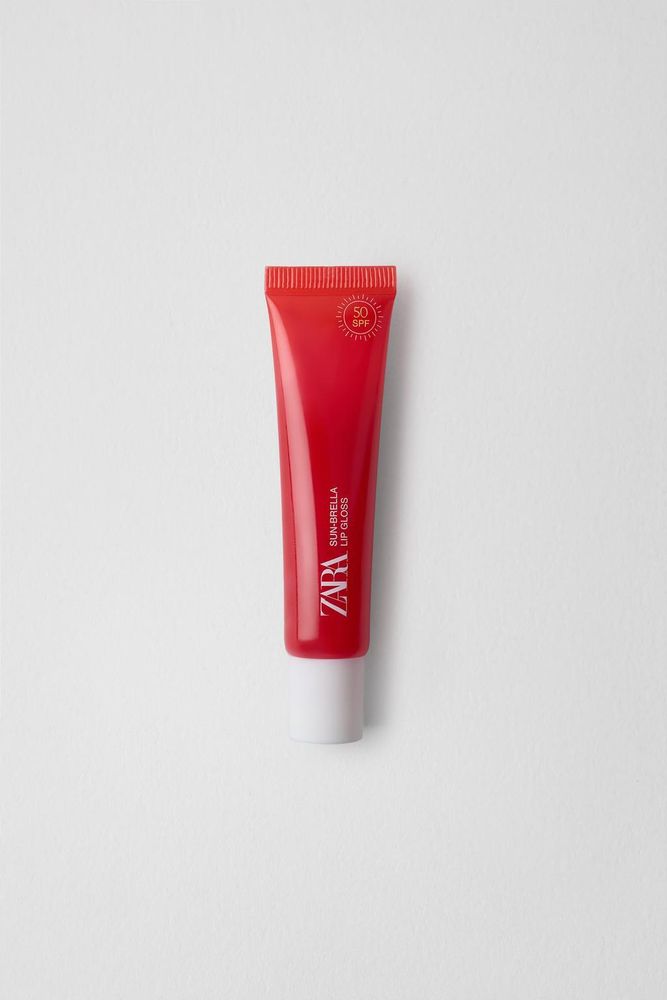 ZARA Блеск для губ с SPF 50, малина
