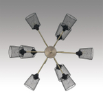 8191/9C COUNTY LN25 253 черный/античная бронза/черный металл Люстра потолочная Е27 9*60W 220V ABRIS