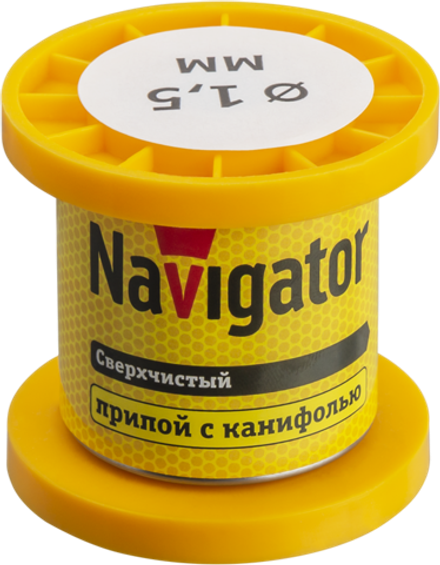 Припой Navigator 93 080 NEM-Pos02-63K-1.5-K50 (ПОС-63, катушка, 1.5 мм, 50 гр)