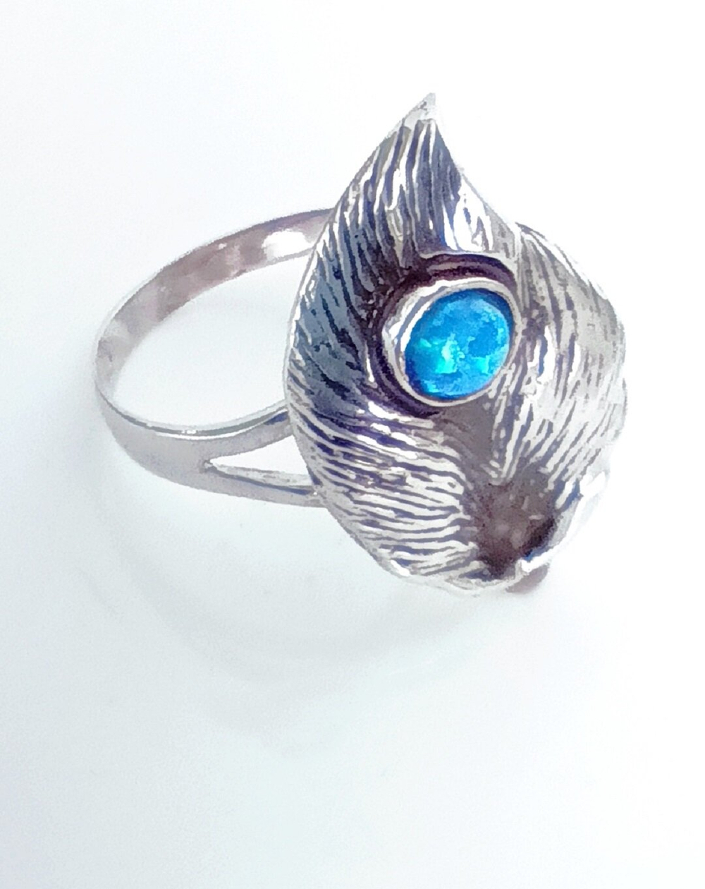 Кольцо Эстерелла, серебро 925 проба, родирование, опал синтетический/Ф