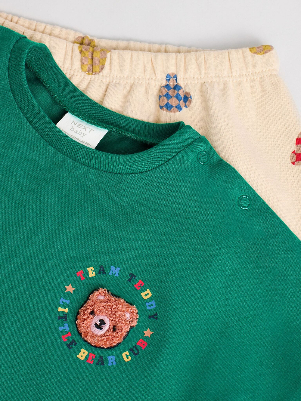 Свитшот и легинсы в комплекте для малышей Next AH5-356, Зеленый, Светло-бежевый