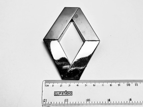 HH-151 / Логотип (шильдик, надпись, эмблема) "Renault" 7 см для крышки багажника / решетки радиатора / капота (за 1 шт.)