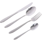 Набор столовых приборов «SANLI» 24шт (6ножей, 6вилок, 6ст.ложек, 6ч.ложек), классика,цвет серебро