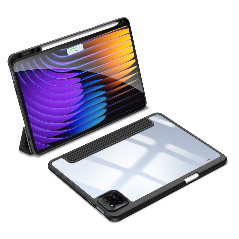 Чехол книжка черного цвета от Dux Ducis для Xiaomi Pad 7 и 7 Pro, серия Toby Series Case, с функцией пробуждения и сна