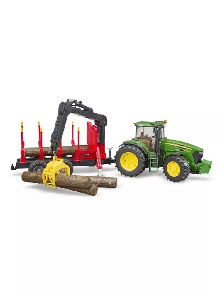 Трактор John Deere c прицепом с манипулятором Bruder 03054