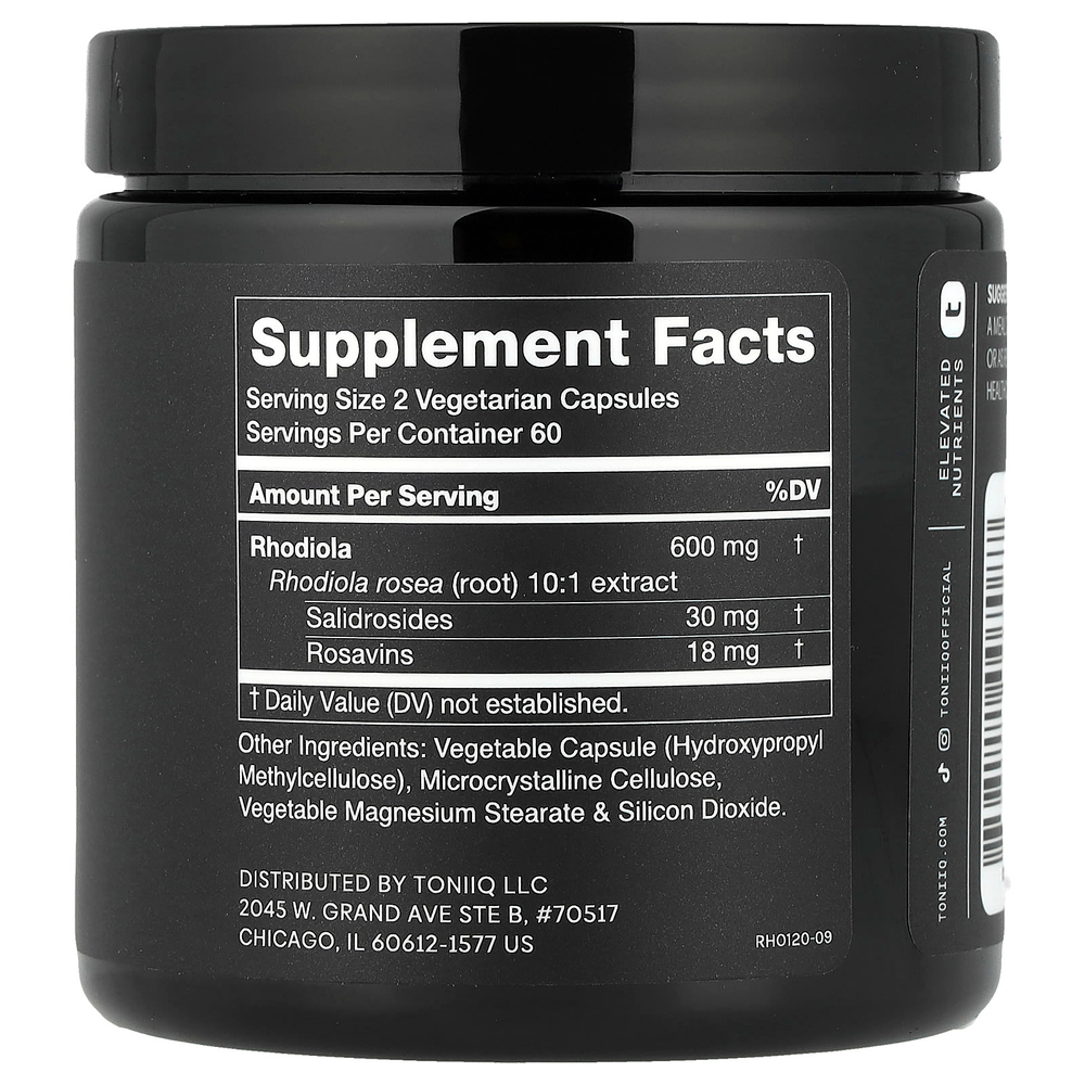 Toniiq, Родиола 5%, 120 капсул (300 мг на капсулу)