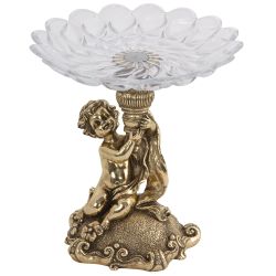 Фруктовница Эдем Бронза с чашей из стекла