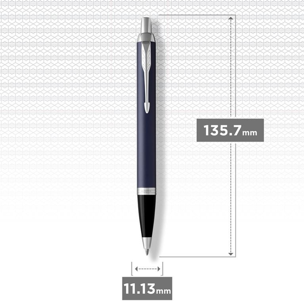 Шариковая ручка Parker IM Metal Matte Blue CT, стержень: M, цвет чернил: blue, в подарочной упаковке.
