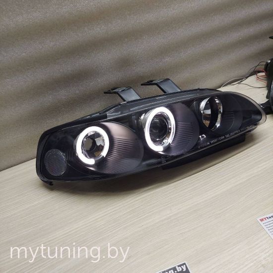 Передние фары Honda Civic 5 angel eyes black