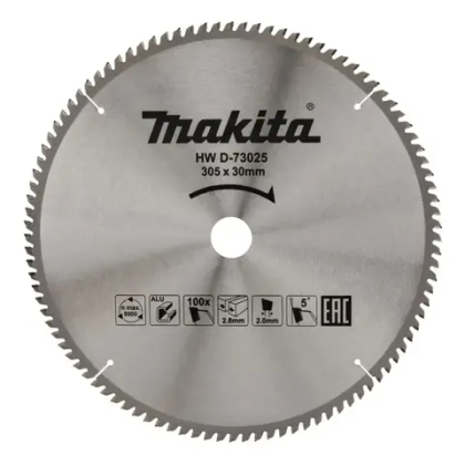 Пильный диск по алюминию 305x30x2,8/2x100T Makita D-73025