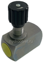 DRV16-1-10/V - Дроссель трубного монтажа c рукояткой, G3/4, обратный клапан - есть