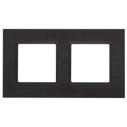 14-5202-05 ЭРА Рамка на 2 поста, металл, Эра Elegance, чёрный+антр