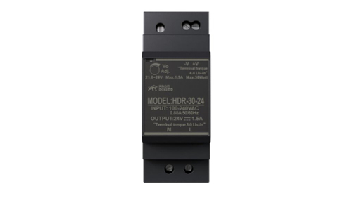 Источник питания PROMPOWER HDR-30-24, на вых. 24 В DC, 1.5А, 36Вт. Вх. 85-264В AC (120-370 В DC)