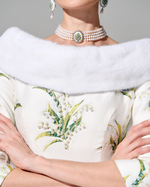 Платье "Весна в Париже" с меховой отделкой