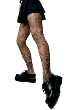 Молодежные колготки +size с принтом (Размер: XL-XXL-XXXL) (Цвет: бежевый)