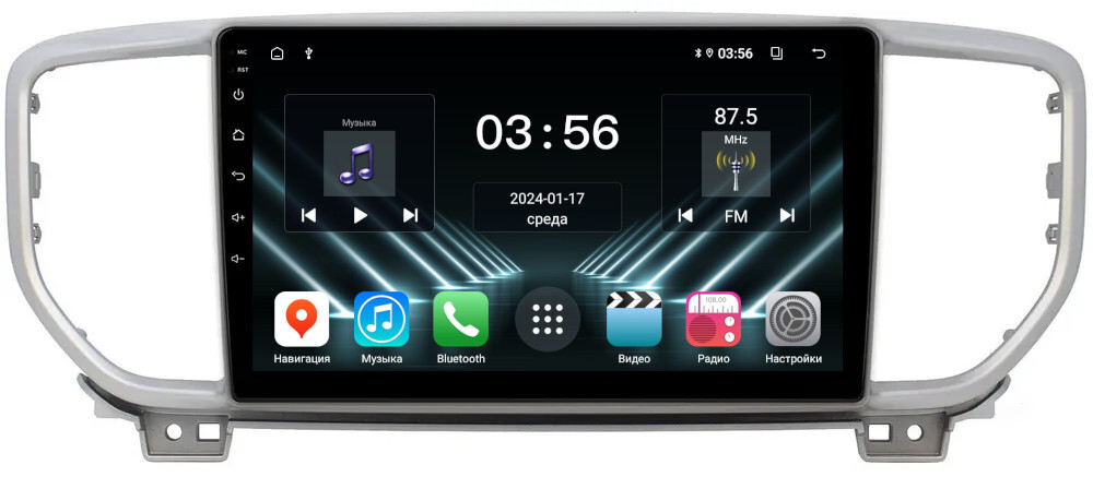 Магнитола для KIA Sportage 2018-2021 - FarCar DX1143M монитор 9" IPS на Android 13, 4+64Гб, CarPlay