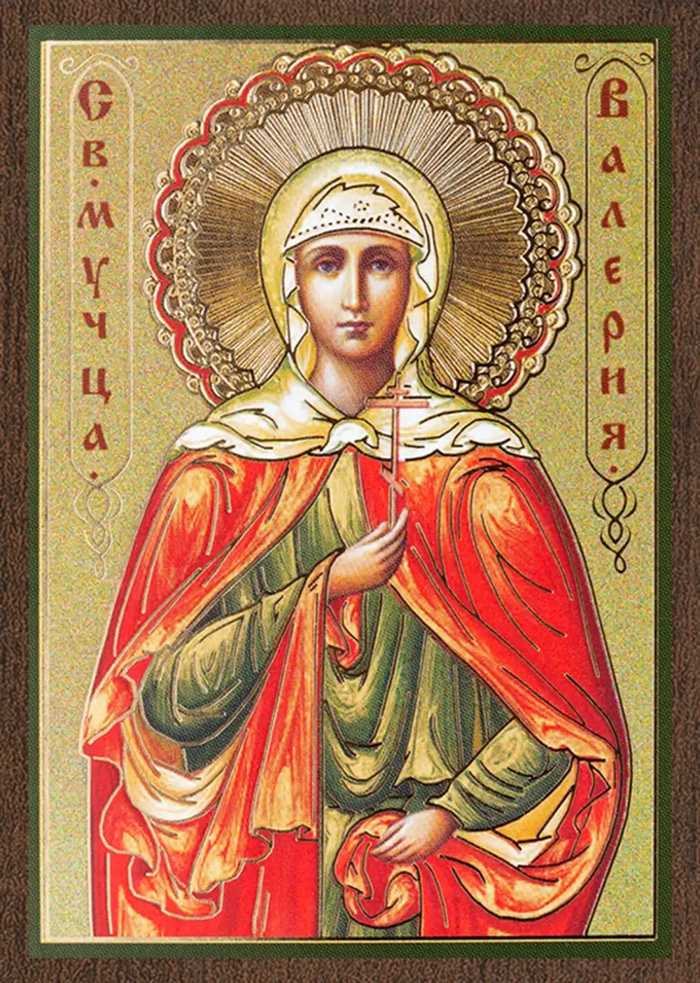 Икона "Валерия Кесарийская" 6х9 на МДФ-6