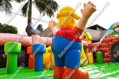 Коммерческий надувной батут "Строители 2" 10*8*5