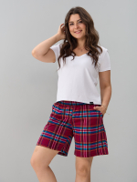 Шорты Н-042/клеткабордо-бирюза