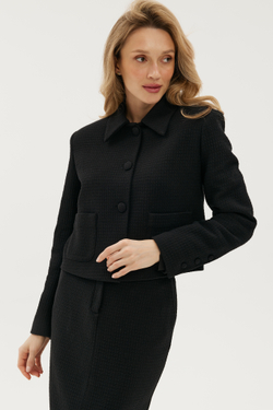 Жакет черный твидовый