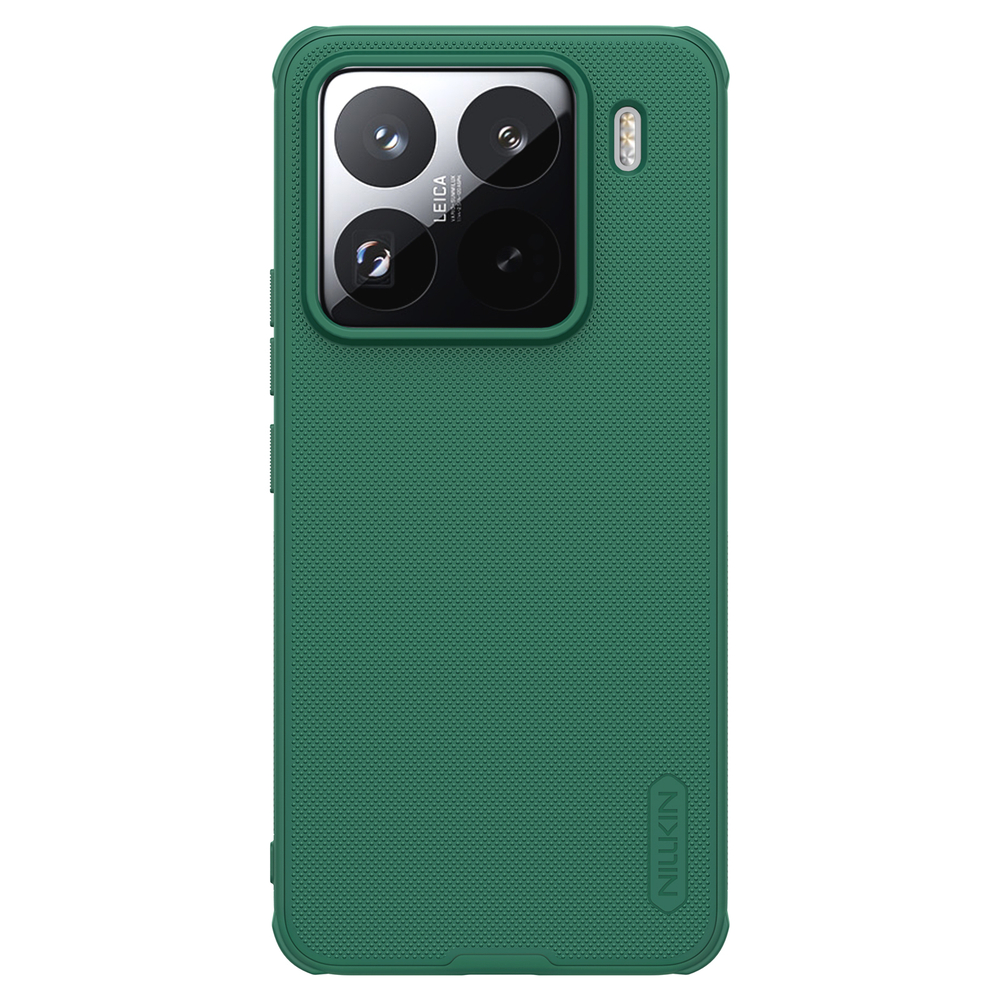 Противоударный чехол зеленого цвета (Dark Green) от Nillkin для Xiaomi 15 Pro, серия Super Frosted Shield Pro
