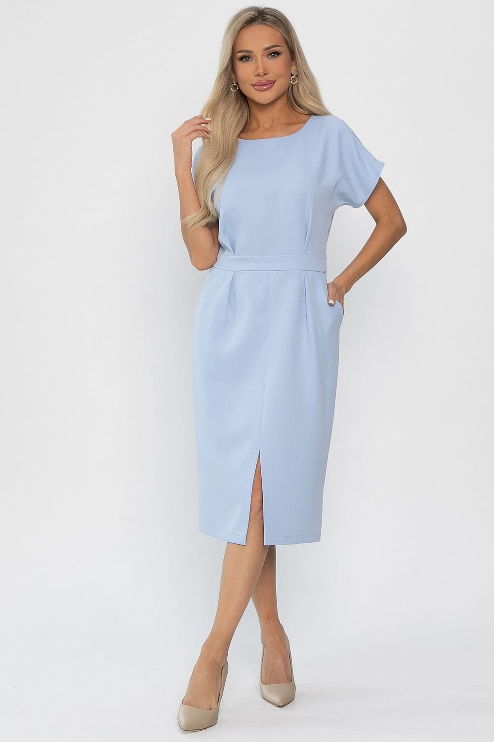 Платье с карманами Утренняя роса (голубое) П14370-16М LT Collection