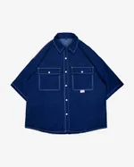 Рубашка БИЧ Джинсовая с Коротким Рукавом Синяя