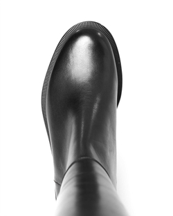 Сапоги-трубы из натуральной кожи черный