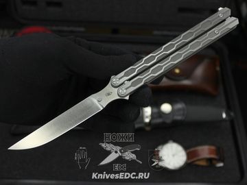 Складной нож REPTILIAN "Плазма-05" c клинком из стали CPM-S35VN, рукоять титан