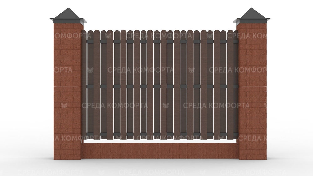 Деревянный забор ZBR0012