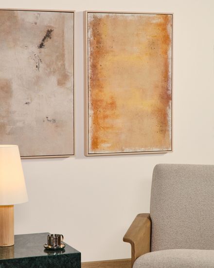 Абстрактная картина Selnar желтая 60 x 90 см