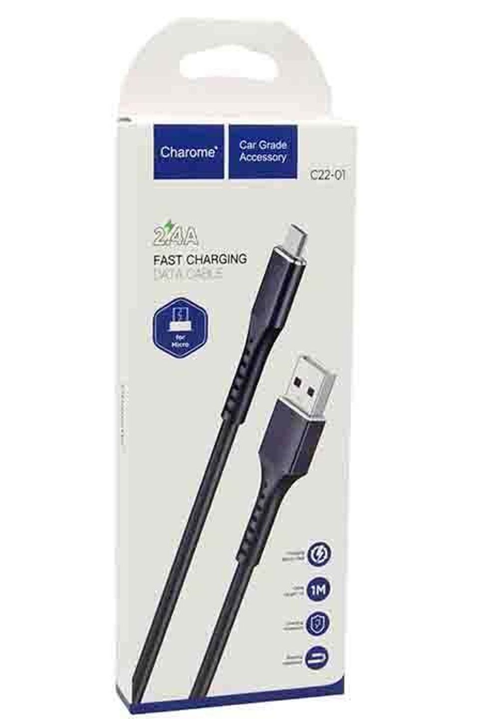 Кабель USB - Micro CHAROME C22-01 (черный) 1м