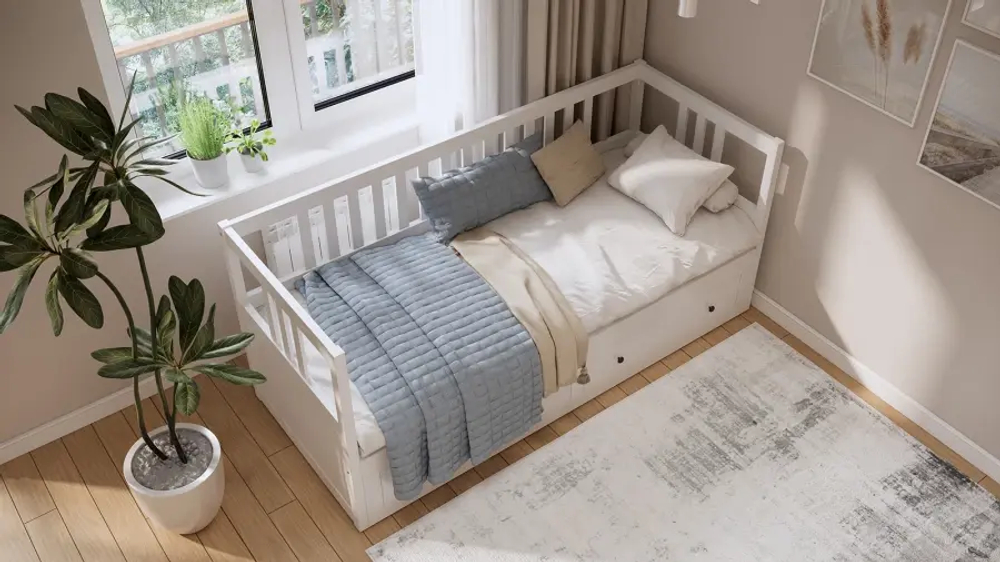 Кушетка с ящиками - аналог IKEA HEMNES / ХЕМНЭС/ ХЕМНЕС / КЫМОР / ИКЕА 80х200 см, белый