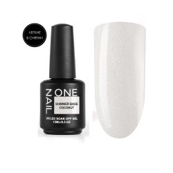 OneNail Base Coat Shimmer Coconut - База каучуковая для гель-лака, 15мл