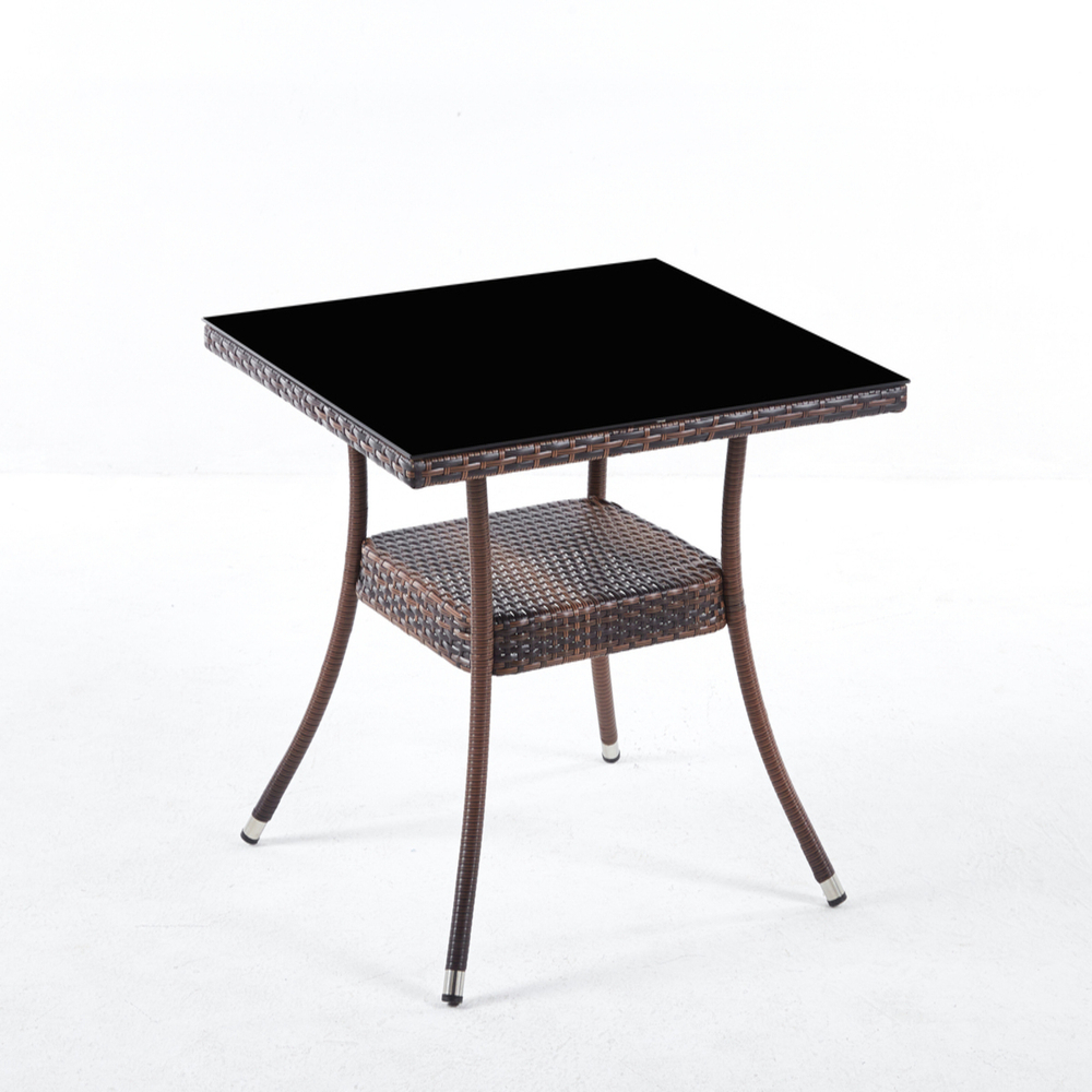 Обеденная группа комплект мебели стол Вайнхейвен 70х70 + 2 кресла Греция из полиротанга Dark brown