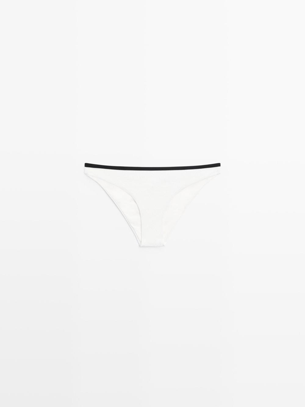 Massimo Dutti Плавки бикини из рельефной ткани со сборками, белый