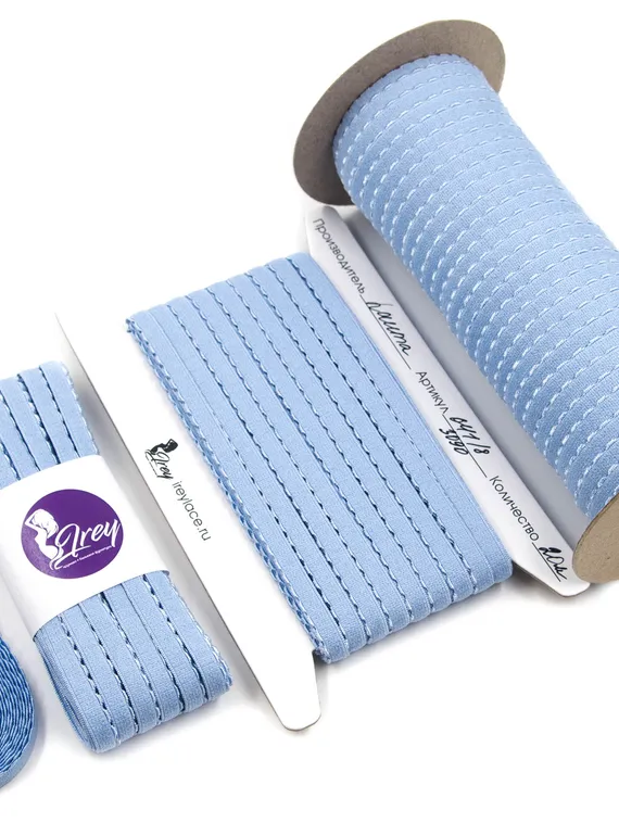 3090 641/8 ОПТ Резинка отделочная Lauma Fabrics, 8 мм, голубой 3090