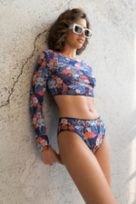 Купальник разд. с рукавом Blue Floral Print