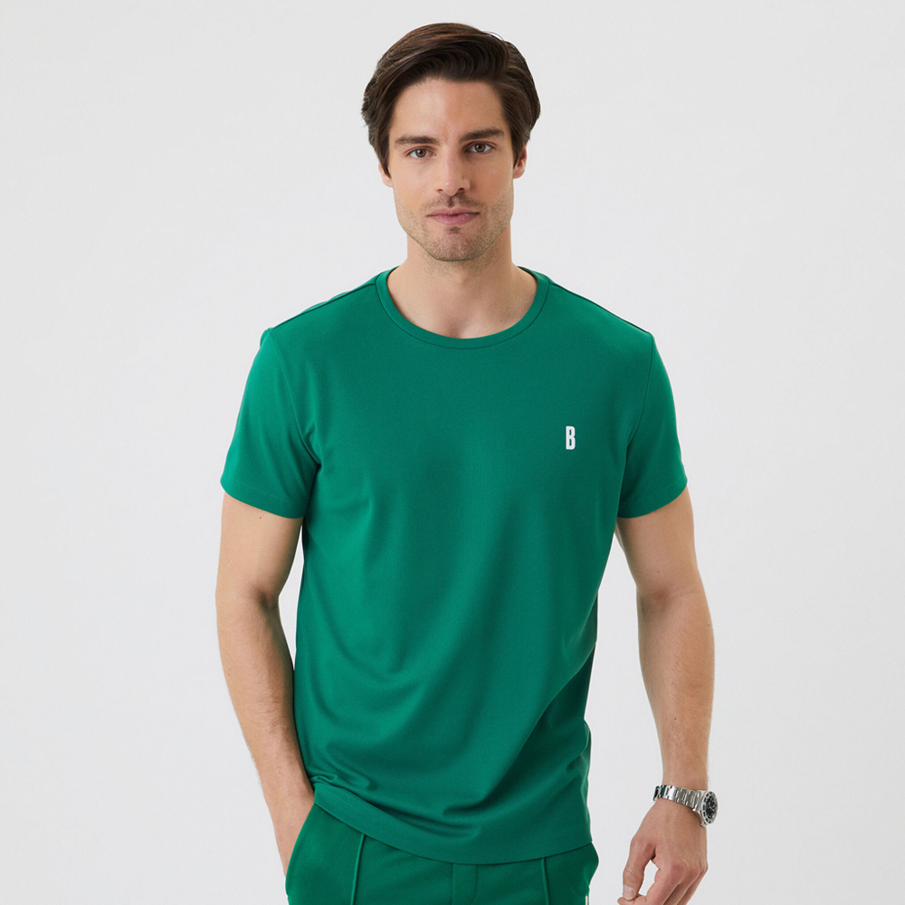 Мужское теннисное поло Björn Borg ACE Stripe T-Shirt Men - Green