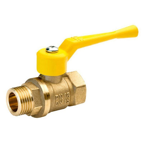Кран латунный шаровой газовый БАЗ.А11.0, 11Б27п1, DN 20, PN 40, полнопроходной, муфта-штуцер, рычаг