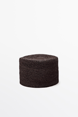 Massimo Dutti Шляпа-таблетка из рафии, жженый